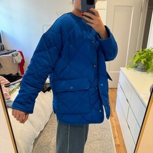 Zara Quilted Blue Jacket. Size US XS. Great condition.